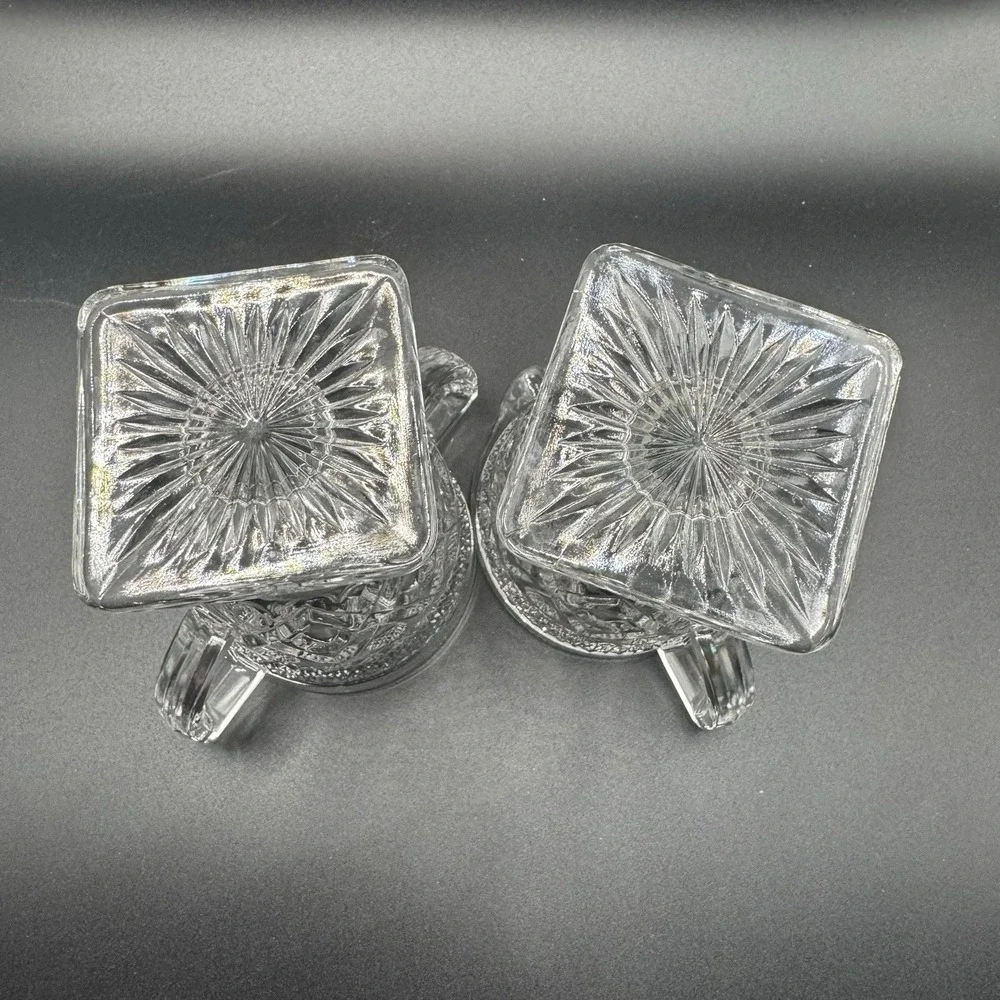 IMPERIAL GLASS OHIO Cape Cod Clear Creamer & Open Sugar with Fancy Stem